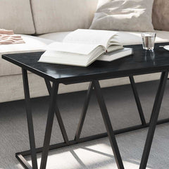 vidaXL Coffee Table Black Oak 100 x 50 x 40 cm 4