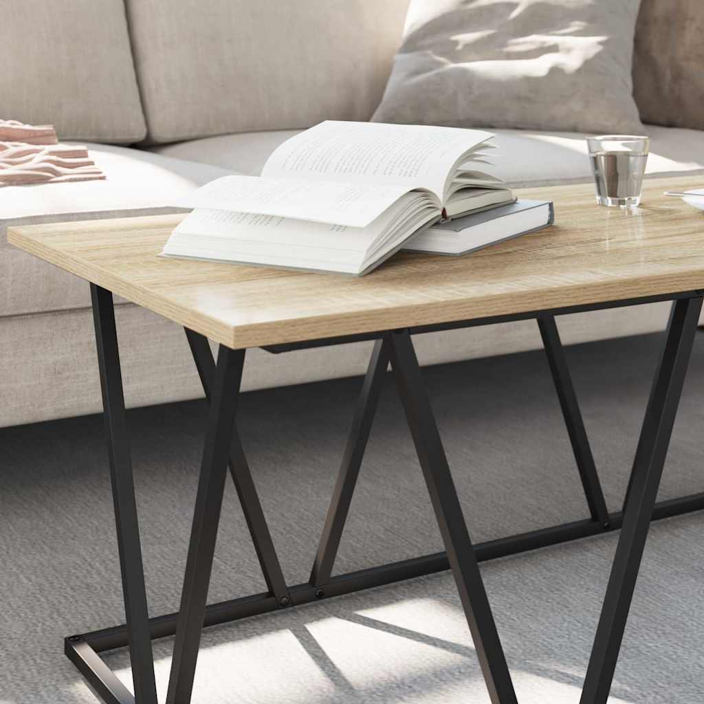 vidaXL Coffee Table Sonoma Oak 100 x 50 x 40 cm 4
