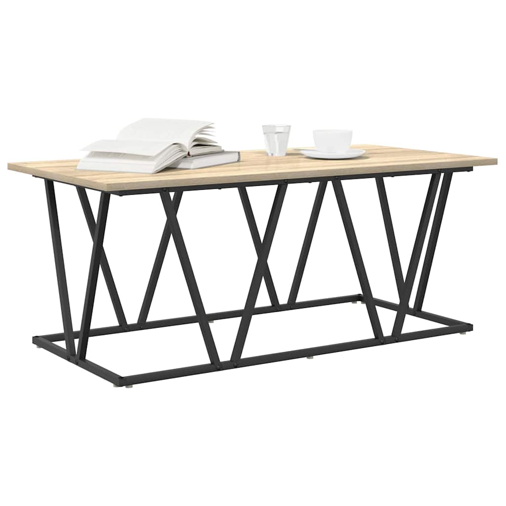 vidaXL Coffee Table Sonoma Oak 100 x 50 x 40 cm 3