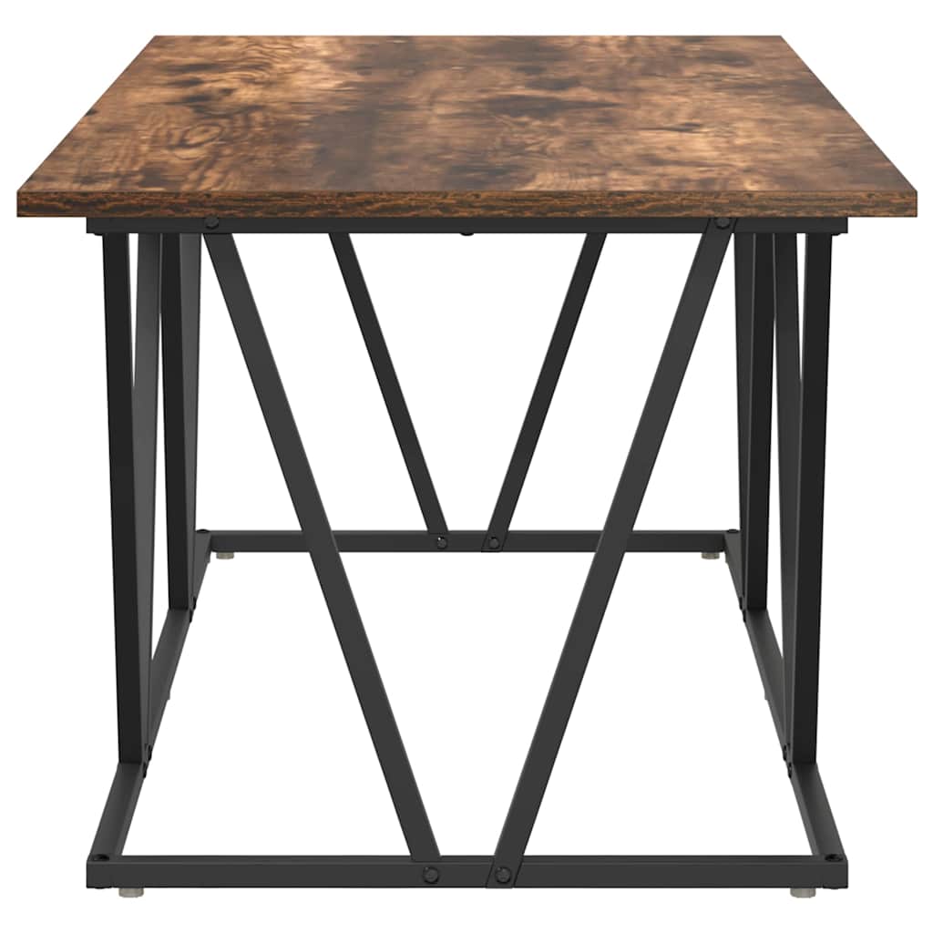 vidaXL Coffee Table Smoked Oak 100 x 50 x 40 cm 6