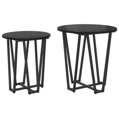 vidaXL Side Table Set 2 pcs Black Oak 50 x 50 x 50.5 cm 2