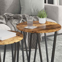 vidaXL Side Table Set 2 pcs Smoked Oak and Black 50 x 50 x 50.5 cm 4