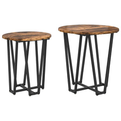 vidaXL Side Table Set 2 pcs Smoked Oak and Black 50 x 50 x 50.5 cm 2