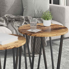 vidaXL Side Table Set 2 pcs Old Wood and Black 50 x 50 x 50.5 cm 4