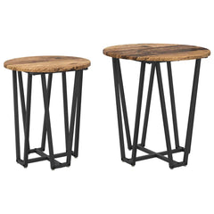 vidaXL Side Table Set 2 pcs Old Wood and Black 50 x 50 x 50.5 cm 2