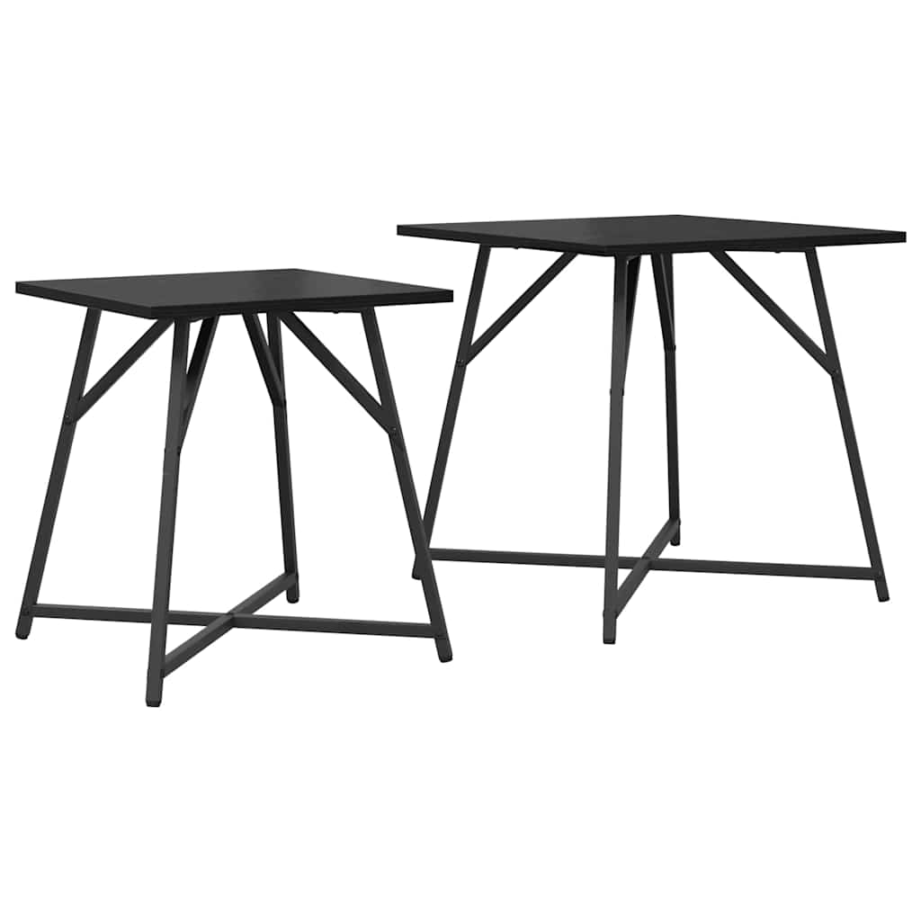 vidaXL Side Table Set 2 pcs Black Oak 50 x 50 x 50 cm 2