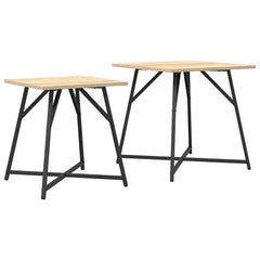 vidaXL Side Table Set 2 pcs Sonoma Oak and Black 50 x 50 x 50 cm 2