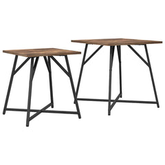 vidaXL Side Table Set 2 pcs Smoked Oak and Black 50 x 50 x 50 cm 2