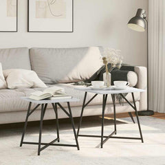 vidaXL Side Table Set 2 pcs Grey Sonoma and Black 50 x 50 x 50 cm 1
