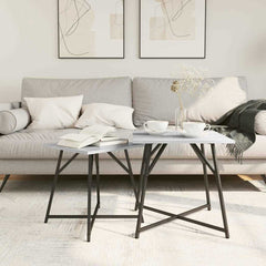 vidaXL Side Table Set 2 pcs Grey Sonoma and Black 50 x 50 x 50 cm 4
