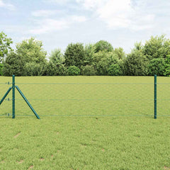 vidaXL Hexagonal Fence Ground Fix 10 x 0.5 m PVC-Coated Steel Green 1