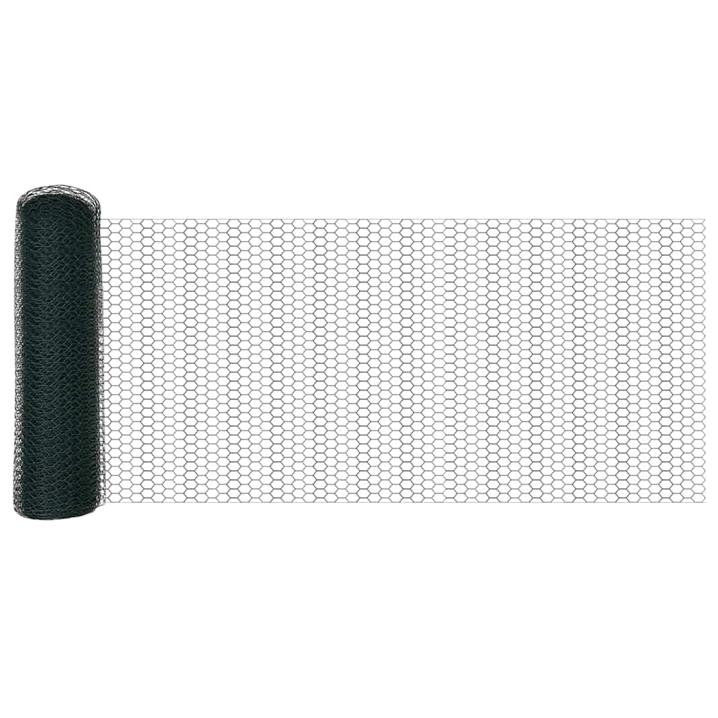vidaXL Hexagonal Fence Ground Fix 10 x 0.8 m PVC-Coated Steel Green 6