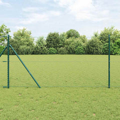 vidaXL Hexagonal Fence Ground Fix 10 x 0.4 m PVC-Coated Steel Green mesh Size 50 mm mesh