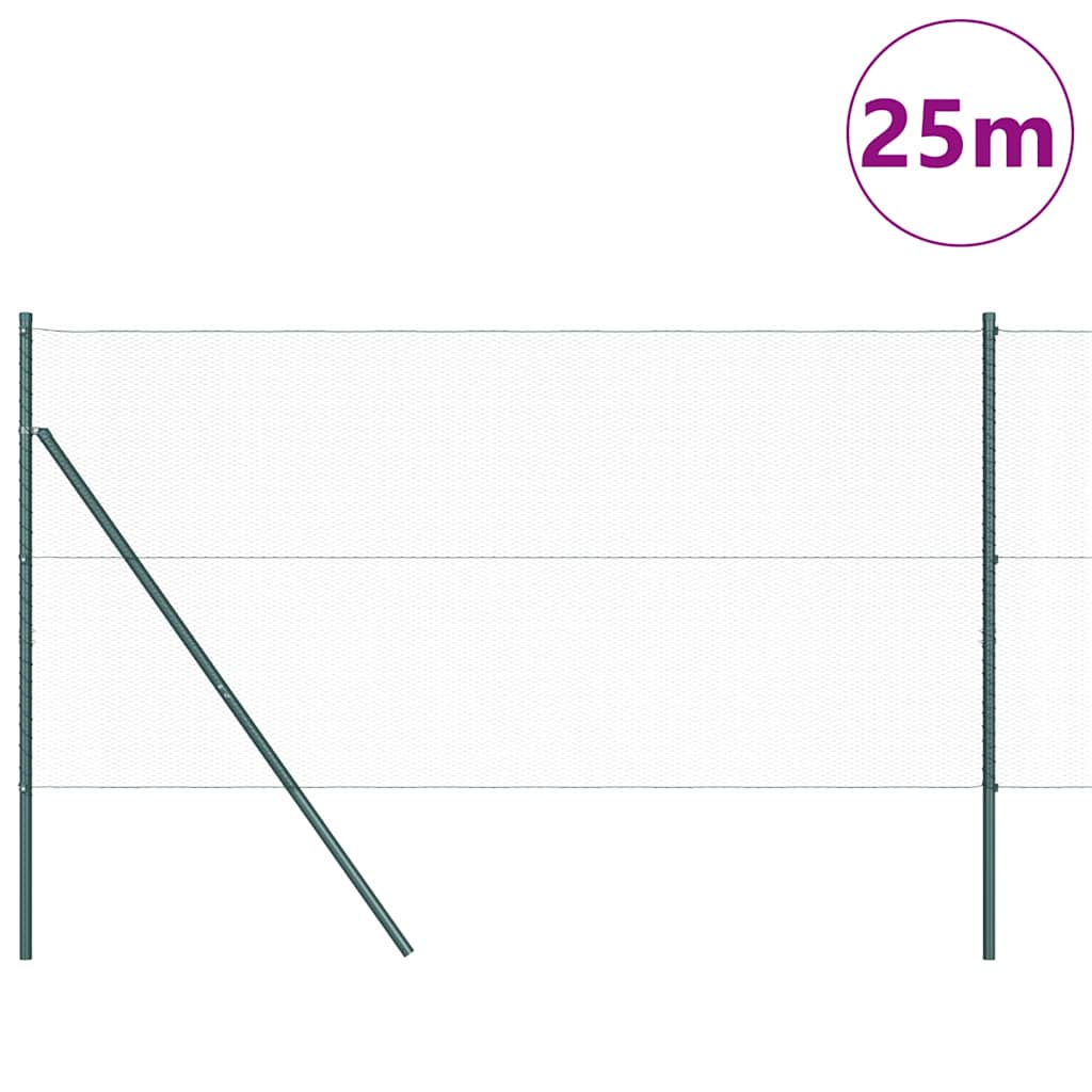 Hexagonal Fence Ground Fix 25 x 0.4 m PVC-Coated Steel mesh Size 13 mm mesh Green 1.2 m