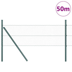 Hexagonal Fence Ground Fix 50 x 0.4 m PVC-Coated Steel Green mesh Size 25 mm mesh 0.5 m
