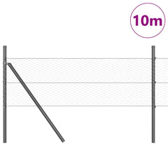 vidaXL Hexagonal Fence Ground Fix 10 x 0.5 m PVC-Coated Steel Grey 3