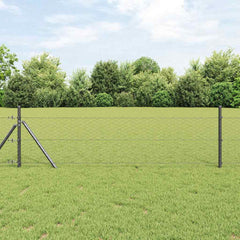 vidaXL Hexagonal Fence Ground Fix 10 x 0.5 m PVC-Coated Steel Grey 1