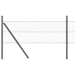 vidaXL Hexagonal Fence Ground Fix 10 x 0.5 m PVC-Coated Steel Grey 2