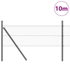 vidaXL Hexagonal Fence Ground Fix 10 x 0.5 m PVC-Coated Steel Grey 3