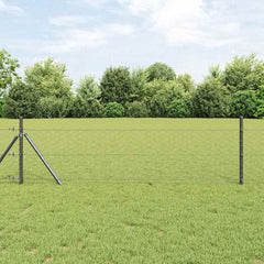 vidaXL Hexagonal Fence Ground Fix 25 x 0.8 m PVC-Coated Steel Grey 1
