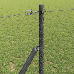Hexagonal Fence Ground Fix 25 x 0.4 m PVC-Coated Steel mesh Size 25 mm mesh Grey 1 m