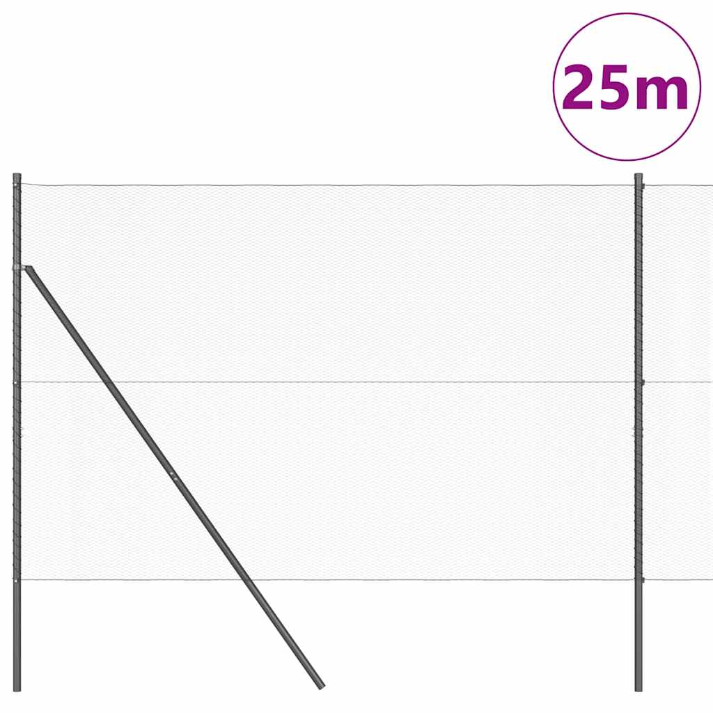 Hexagonal Fence Ground Fix 25 x 0.4 m PVC-Coated Steel mesh Size 13 mm mesh Grey 1.6 m