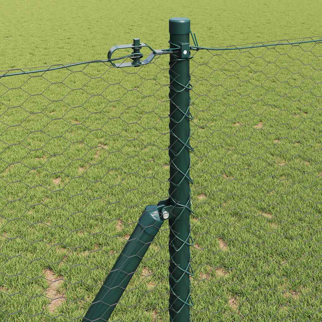 Hexagonal Fence Ground Fix 50 x 0.4 m PVC-Coated Steel Grey mesh Size 25 mm mesh 1.4 m