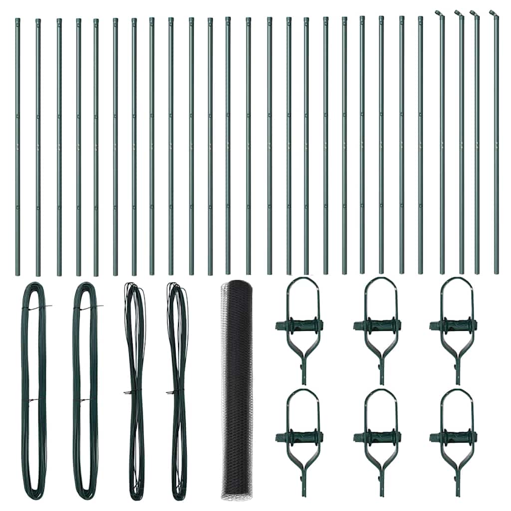 Hexagonal Fence Ground Fix 50 x 0.4 m PVC-Coated Steel Grey mesh Size 25 mm mesh 1.4 m