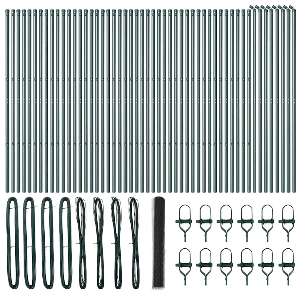 Hexagonal Fence Ground Fix 100 x 0.4 m PVC-Coated Steel Grey mesh Size 25 mm mesh 1.4 m