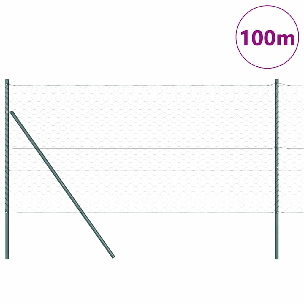 Hexagonal Fence Ground Fix 100 x 0.4 m PVC-Coated Steel Grey mesh Size 50 mm mesh 1.4 m