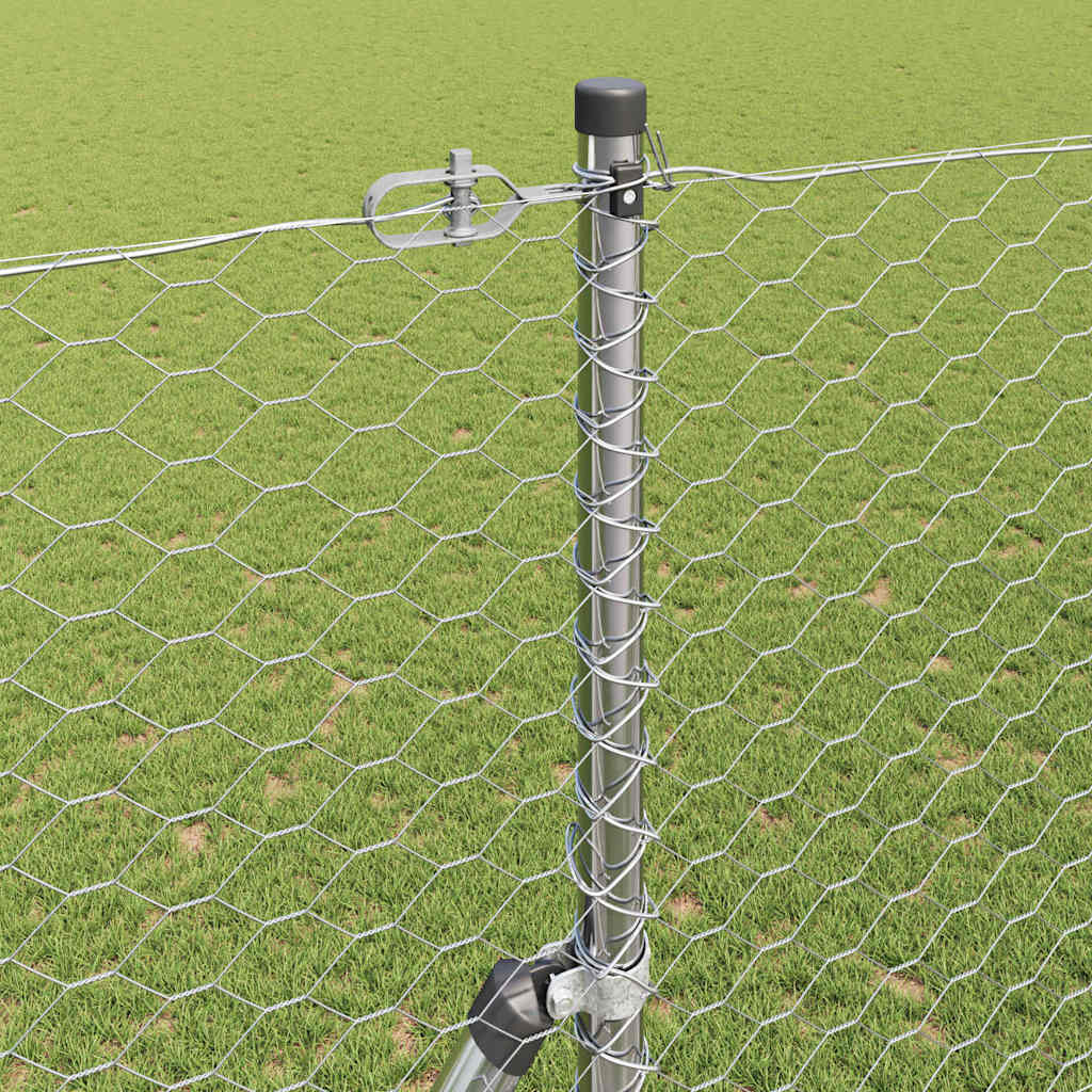 vidaXL Hexagonal Fence Ground Fix 10 x 1.5 m Galvanised Steel Silver 4