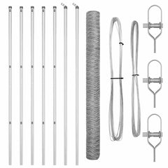 vidaXL Hexagonal Fence Ground Fix 10 x 1.5 m Galvanised Steel Silver 5