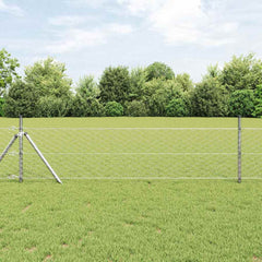 vidaXL Hexagonal Fence Ground Fix 25 x 0.5 m Galvanised Steel Silver 1