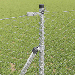 vidaXL Hexagonal Fence Ground Fix 25 x 1 m Galvanised Steel Silver 4