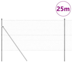 Hexagonal Fence Ground Fix 25 x 1 m Silver Length 25 m Mesh size 36 mm mesh Galvanised steel 1 m