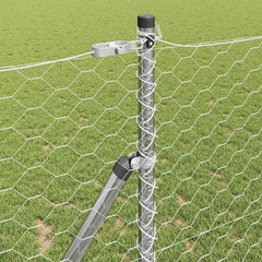 vidaXL Hexagonal Fence Ground Fix 25 x 1 m Galvanised Steel Silver 4