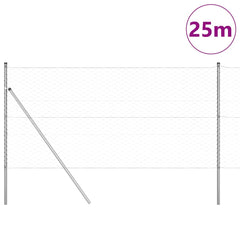 vidaXL Hexagonal Fence Ground Fix 25 x 1 m Galvanised Steel Silver 3