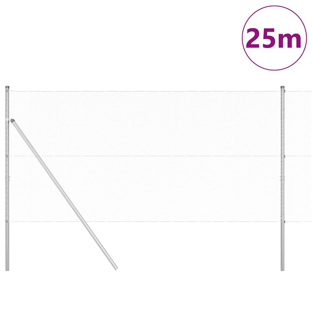 Hexagonal Fence Ground Fix 25 x 1 m Silver mesh Size 13 mm mesh Galvanised Steel 1.2 m