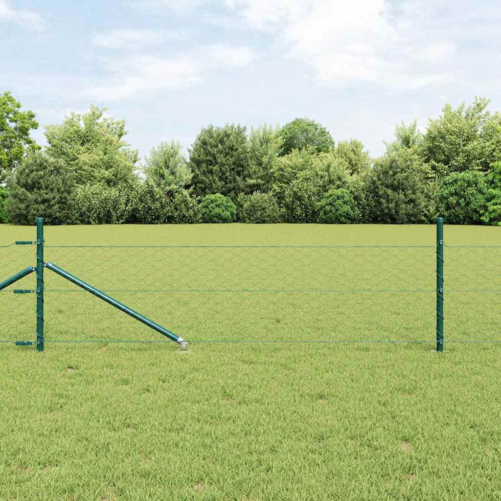 Hexagonal Fence Post PVC-Coated Steel Green mesh Size