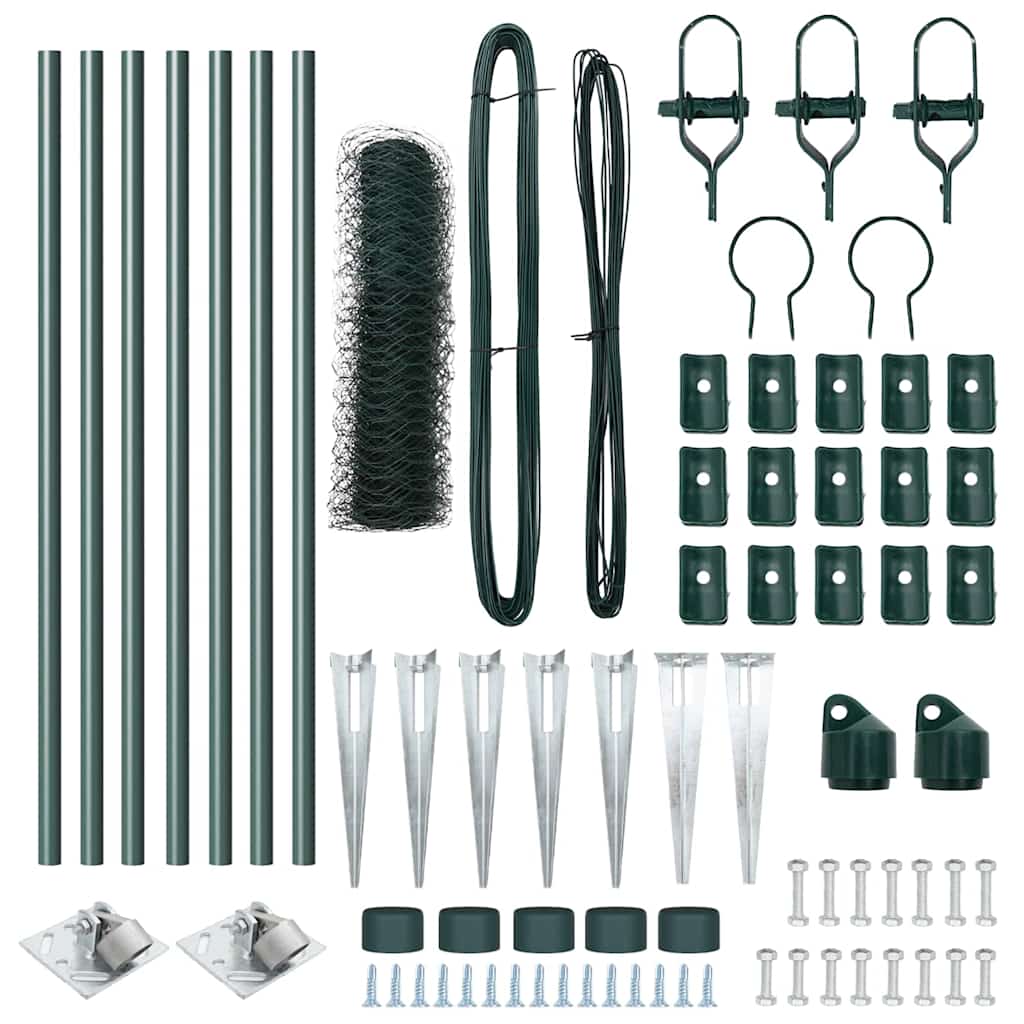 Hexagonal Fence Post PVC-Coated Steel Green mesh Size