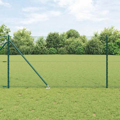 Hexagonal Fence with Post 10 x 0.4 m PVC-Coated Steel Green mesh Size 13 mm mesh 1 m