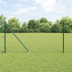 Hexagonal Fence with Post 10 x 0.4 m PVC-Coated Steel Green mesh Size 50 mm mesh 1 m