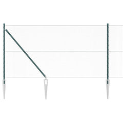 Hexagonal Fence with Post 25 x 0.4 m PVC-Coated Steel mesh Size 13 mm mesh Green 1.2 m
