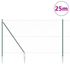 Hexagonal Fence with Post 25 x 0.4 m PVC-Coated Steel mesh Size 25 mm mesh Green 1.5 m