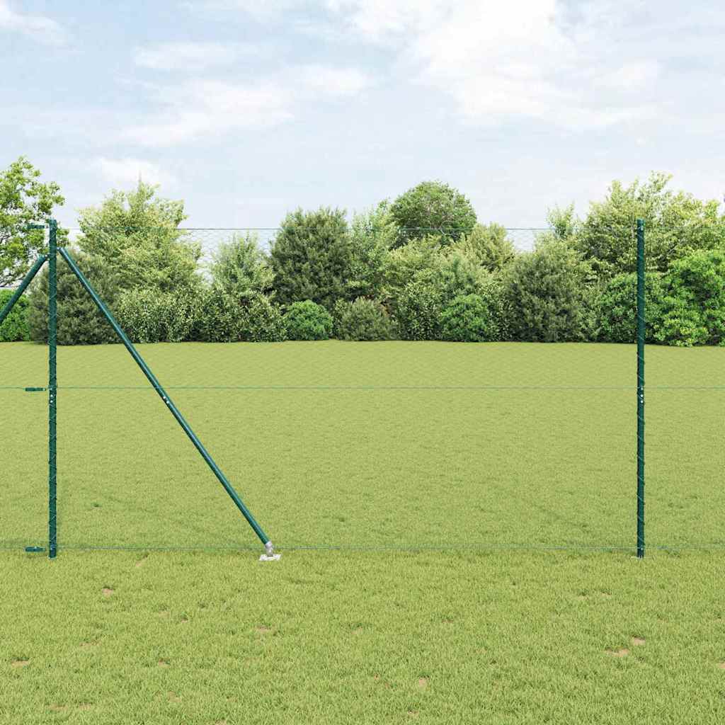 Hexagonal Fence with Post 25 x 0.4 m PVC-Coated Steel mesh Size 25 mm mesh Green 1.6 m