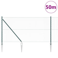 Hexagonal Fence with Post 50 x 0.4 m PVC-Coated Steel Green mesh Size 13 mm mesh 1.4 m