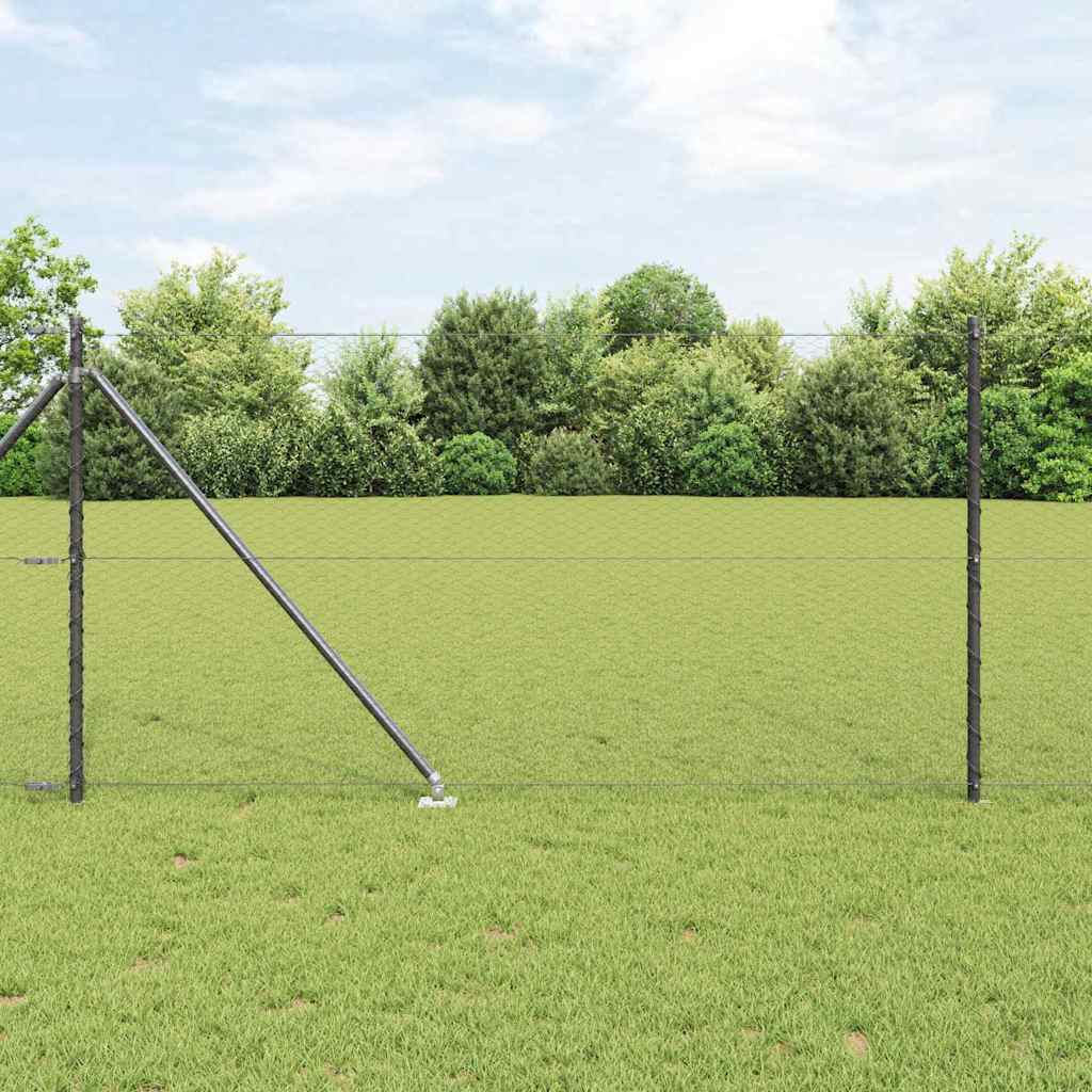 Hexagonal Fence with Post 10 x 1 m PVC-Coated Steel Mesh Grey mesh Size 25 mm mesh 1 m