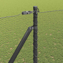 Hexagonal Fence with Post 25 x 1 m PVC-Coated Steel Mesh mesh Size 13 mm mesh Grey 1.6 m