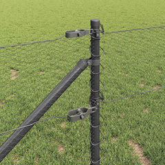 Hexagonal Fence with Post 100 x 0.4 m PVC-Coated Steel Grey mesh Size 13 mm mesh 0.6 m