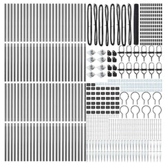 Hexagonal Fence with Post 100 x 0.4 m PVC-Coated Steel Grey mesh Size 50 mm mesh 1.4 m